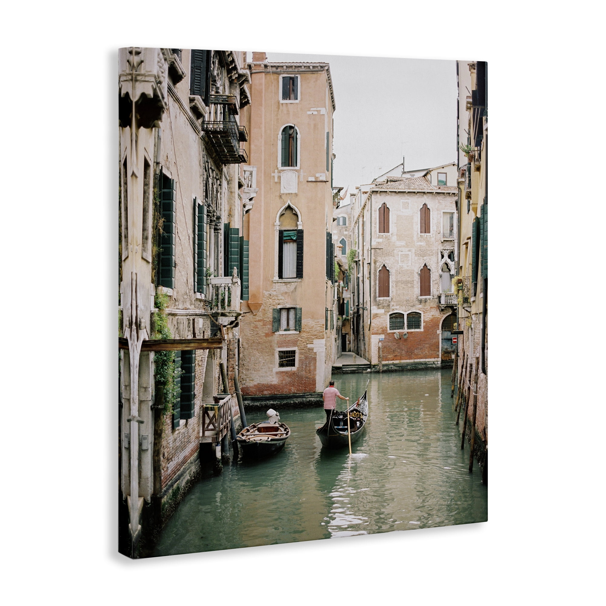 Stupell Industries Canal Gondolas Scene Town & City Photography Gallery Wrapped Canvas Art Print Wall Art, 36 x 48