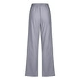 thumbnail image 6 of QATAINLAV Womens Casual Cotton Linen Pants Summer Lightweight Wide Straight Leg Lounge Trousers Solid Drawstring Elastic Waist Beach Pants with Pockets Gray XXXXXL Vacation Sale, 6 of 7