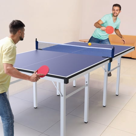 GoGames Portable Ping Pong Table, Foldable Ping Pong Table Game Set, Blue Table Tennis Table for Indoor and Outdoor L0101-USL1 (38.97 x 38.97 x 4.72 in)