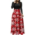 thumbnail image 2 of FAVIPT 2024 Christmas Dress Womens Christmas Maxi Dress,Women's Plus Size Xmas Snowflake Print Long Sleeve Crewneck Holiday Ankle-Length Dresses, 2 of 6