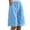 Light Blue, variant on Amvlyk Bermuda Shorts for Women Elastic High Waist Gym Roll Up Workout Short with Pockets Summer Soft Wide Leg Solid Color Mid-Length Lightweight Loose Running Shorts for Lounge Walking Athletic