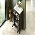 thumbnail image 3 of Yardi Yarda 30" Bathroom Vanity with Ceramic Sink, Equipped with Adjustable Shelf and Tip-Out Tray, Bathroom Vanity with Solid Wood Legs and Soft Close Hinges, Dark Brown, 3 of 20