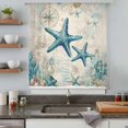 thumbnail image 4 of Teal Starfish Coastal Sheer Curtains 45 Inches Long, Vintage Summer Beach Nautical Light Filering Curtains, Breathable Simi Curtain Privacy Drapes for Kitchen Bathroom Small Window Treatment, 4 of 9