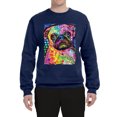 thumbnail image 3 of Funny Neon Pug | Dean Russo Art Animal Lover Unisex Crewneck Sweatshirt, Navy, X-Large, 3 of 6
