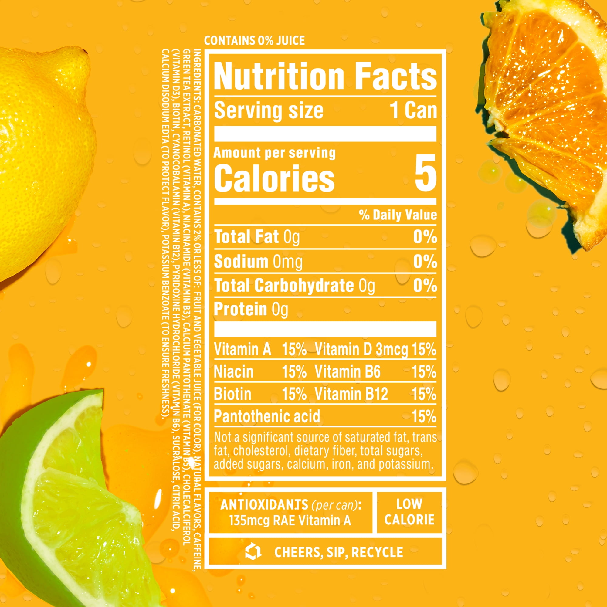 (6 pack) Sparkling Ice® +Caffeine Naturally Flavored Sparkling Water, Citrus Twist 16 fl oz