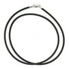 Black Rubber 2mm Tube Necklace With Sterling Silver Clasp 16 Inches (1)
