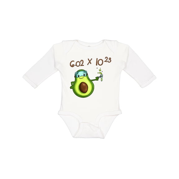 Inktastic Avogadro's Number with Avocado Chemist Boys or Girls Long Sleeve Baby Bodysuit