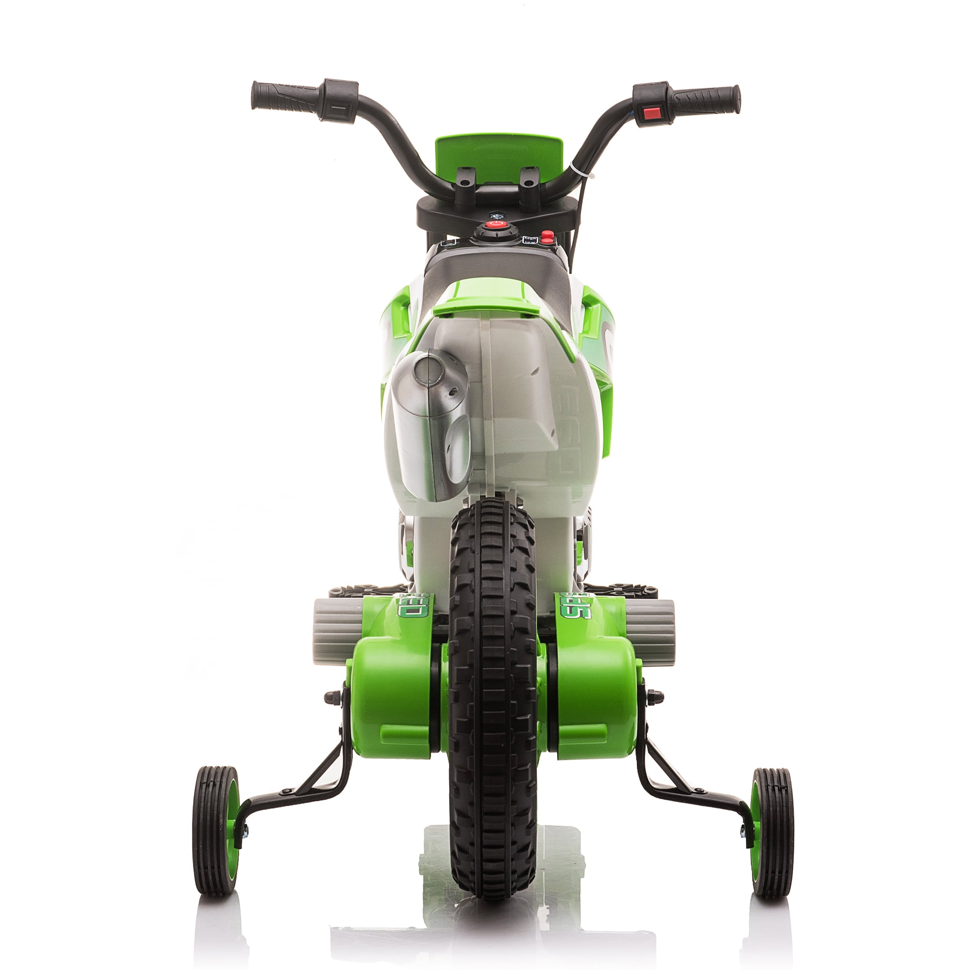 Jaxpety 12V Electric Ride on Motorbike Toy for Boy&Girl,w/Training Wheels,Age 3-6,Green