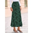 thumbnail image 7 of BTFBM Womens Floral Mesh Maxi Skirt Fall Elastic High Waisted Boho Elegant Mermaid Long Skirts for Women, 7 of 7