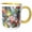 Yellow/White, variant on 3drose, Cute Cool Funny Assorted Sea Otters Balloons Happy Birthday Abstract, 15oz Two-tone Red Mug