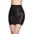 thumbnail image 3 of Falda ceñida al cuerpo, translúcida, fina, ligera, brillante, alta elasticidad, lencería atractiva, falda ajustada, negro, talla libre, 3 of 8