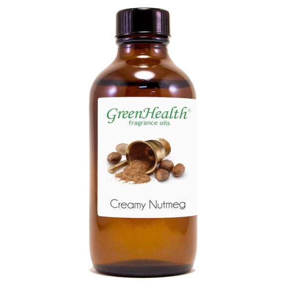 GreenHealth Creamy Nutmeg Fragrance Oil 4 fl oz Amber Glass Bottle with Cap
