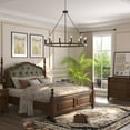 thumbnail image 3 of Acroma  12-light Modern Farmhouse 40In Wagon Wheel Chandelier - 40'' D x 138'' H Weathered Walnut Weathered Nickel, Painted Walnut, 3 of 5