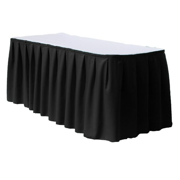 KS Linens Polyester Table Skirt 21 Feet (Black)