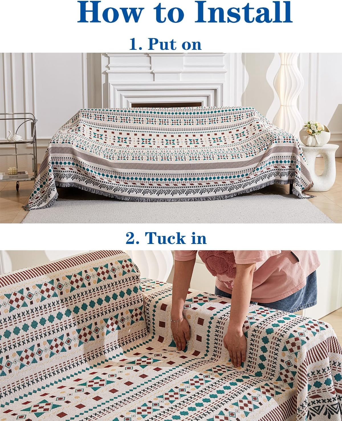 Couch Cover Sheet Blanket, Oversized Reversible Covers for 3-4 Cushion High Backed Backrest Sofa, Extra Large Furniture Decoration Covers Sofa Slipcovers, L Shape U-Shaped Sectional Protector