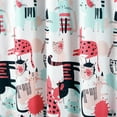 thumbnail image 2 of Chezmoi Collection 4-Piece Kids/Teens Cartoon Cats Window Curtain Set - Soft Microfiber Blue Pink Black White Whimsical Cute Cat Children Bedroom Curtains, 2-Panels (42"W x 63"L), 2 of 8