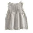 thumbnail image 3 of URMAGIC Toddler Fall Sweater Skirt Kids Sleeveless Button Knit Sweater Dresses Girl Cardigan Waistcoat, 3 of 4