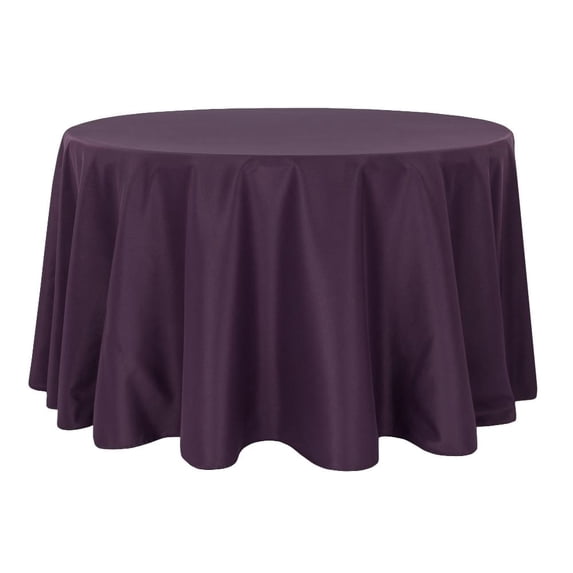 1 Pc, Economy Polyester Tablecloth 120" Round - Eggplant/Plum For Occasional Use, One-Time Events, Or Casual Affairs