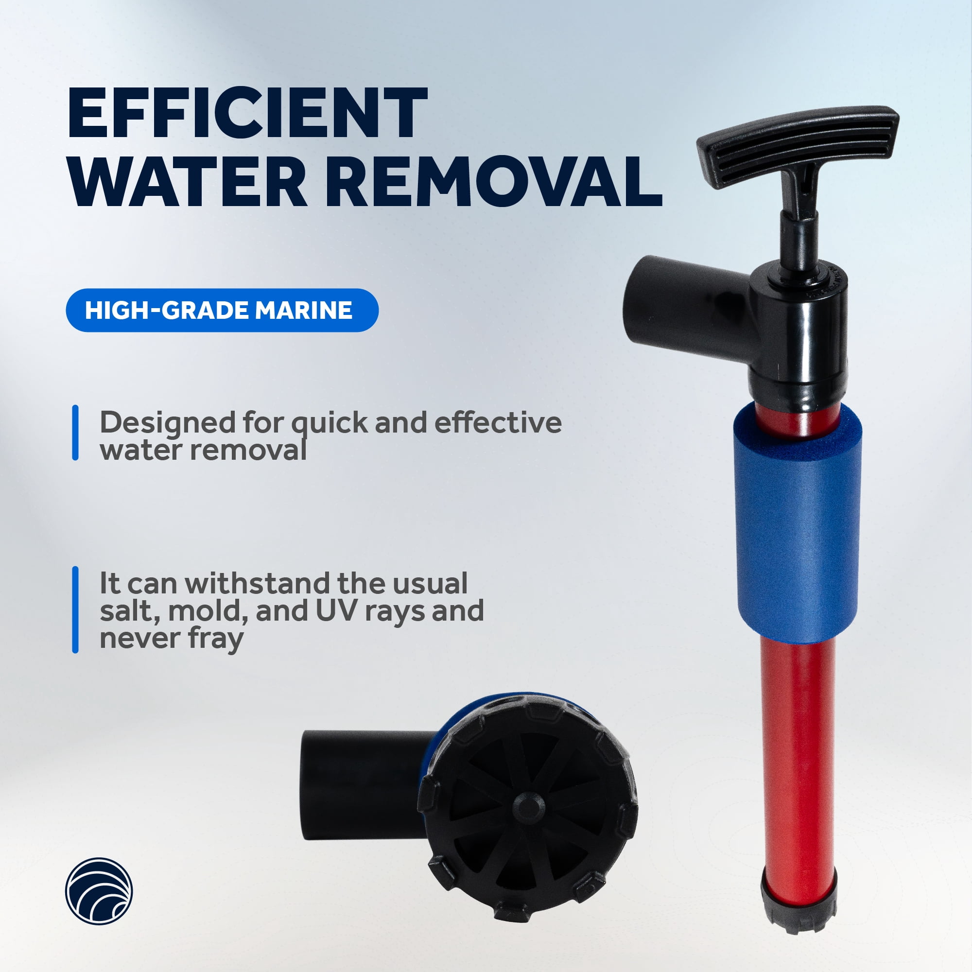 Five Oceans 18" Kayak Manual Bilge Pump for Water Extraction from Flooded Kayak, Boat, Canoe, or Personal Watercraft- FO4760