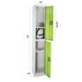 thumbnail image 2 of AdirOffice 72" Steel 2 Tier Large Metal Storage Locker w/2 Doors, Green, 2 of 7