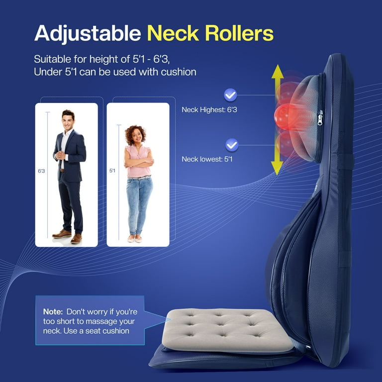 Adjustable Shiatsu Neck & Back Massage Cushion