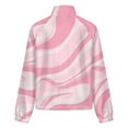 thumbnail image 6 of Jackets for Women Winter Coat Jackets Flannel Stand Collar Jacket(Pink Abstract Wavy Pattern Design,Size:S-4XL), 6 of 7