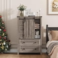thumbnail image 7 of Dresser for Bedroom with 5 Drawers, 48" Tall Chest of Drawers, Wooden Closet Dresser with Storage Cabinet, Grey Farmhouse Dresser Organizer with Handles for Living Room, Hallway, Entryway, 7 of 7