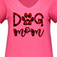 thumbnail image 3 of Inktastic Dog Mom with Paw Print in Plaid Women's Plus Size V-Neck T-Shirt, 3 of 4