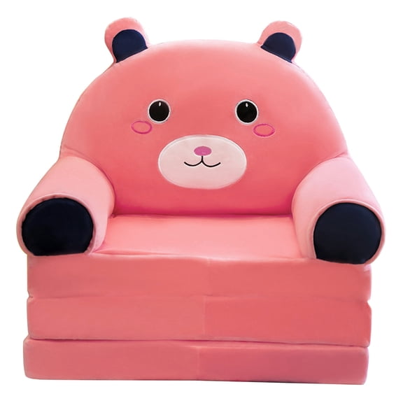 EverydayNest Kids Sofa Cover,Cute Cartoon Foldable Slipcover,Soft Velvet 2 in 1 Flip Open Chair Shell for Bedroom Playroom,Without Liner Filler