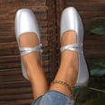thumbnail image 6 of YOUYEDIAN Mary Jane Shoes for Women New Slip on Dressy Ballet Flats Shoes for Women Non-Slip Comfort Shoes for Formal School Walking (Silver), 6 of 9