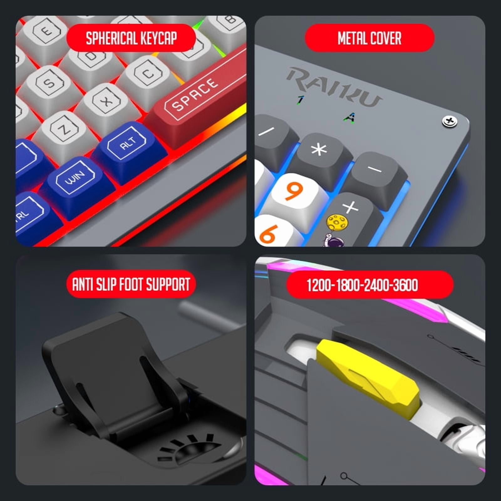Multiple Styles Of Individual Keyboards, LED Lighting, Computer Competition, Wired Gaming Keyboards. No Battery Required, USB Interface, Colorful And Luminous, Single Keyboard.