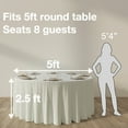 thumbnail image 3 of Urby 1pcs White Round Tablecloth Linen for Dining, Party and Events,120inch, 3 of 6