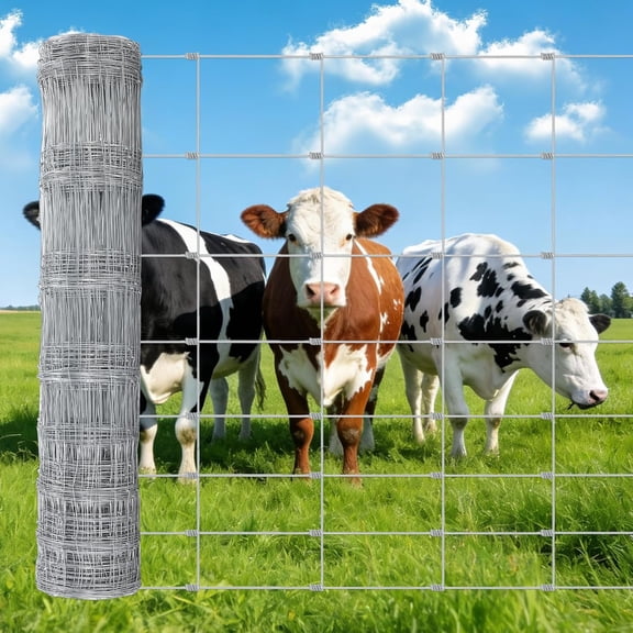 4 ft x 328 Ft Cattle Fence 14 Gauge Galvanized Wire for Farm and Livestock