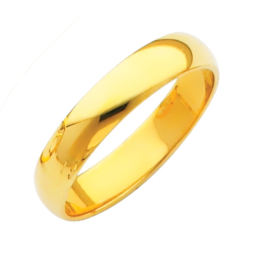 14k Yellow Gold 4mm Plain Wedding Band Ring Size 7 Jewelry Gifts