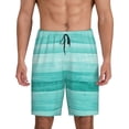 thumbnail image 2 of Picia Teal Turquoise Pajama Shorts for Men, Men's Pajama Bottoms, Sleepwear,Short Pajama Pants-, 2 of 9