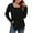 Black, variant on Womens Long Sleeve Tunic Tops Pleated Square Neck Casual Loose Fit Blouse Shirt