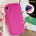 thumbnail image 5 of for iPhone XR Case 6.1 Inch Curly Wave Frame Phone Case Cute Design Color Aesthetic Phone Case Soft TPU Shockproof Protective Bumper Case Cover for Girls, Peachy, 5 of 12