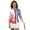 American Flag 250 Years Print, variant on Womens 3/4 Sleeve Golf Shirts with Patriotic Eagle Print, Quarter Zip Polo Shirts for Ladies Sports and Casual Tennis Activewear
