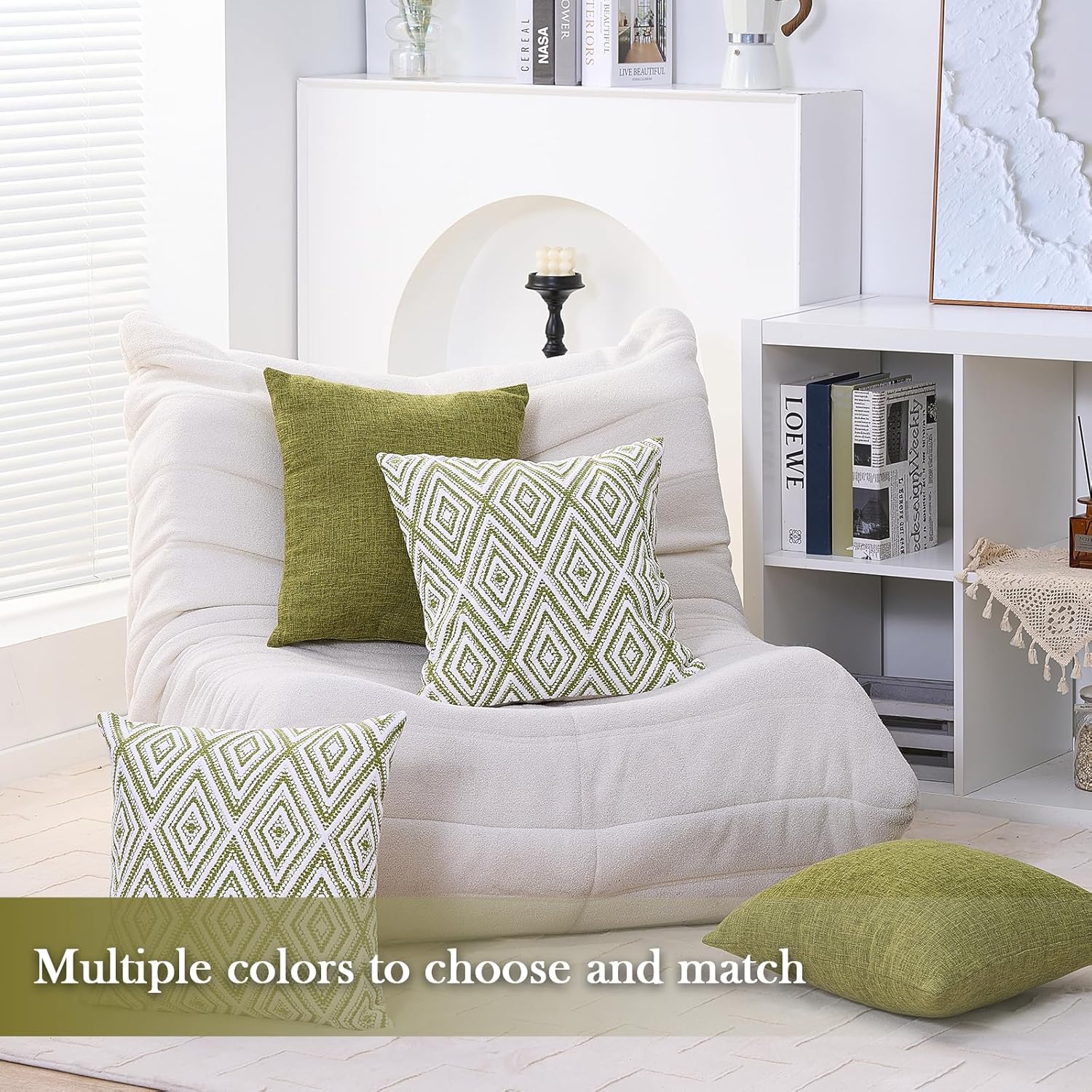 Wehilion Decorative Throw Pillow Covers Set of 2/4 Couch Pillows Linen Cushion Cover for Couch Sofa Living Room, 18"x18" inch
