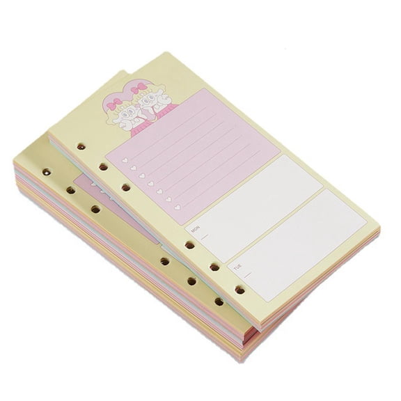 Ywmsfl 80 Sheets A6 Refill Papers 6-hole Punched Fit for Various Loose-leaf Planners