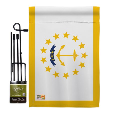 Rhode Island Garden Flag Set States 13 X18.5 Double-Sided Yard Banner