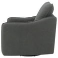 thumbnail image 6 of Pemberly Row Set of 2 Upholstered Sloped Arm Swivel Glider Chairs in Charcoal, 6 of 11