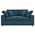 thumbnail image 5 of Modular Loveseat Sofa Couch, Azure Navy Blue, Fabric, Living Kitchen Cafe Bistro Hospitality Restaurant, Modern Contemporary HB33505, 5 of 8