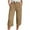 Khaki, variant on ShiShine Women's Capris with Pockets Stretch Lightweight Casual Cargo Pants Cropped Trousers Outdoor Clothes