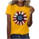 thumbnail image 4 of Camisas de Manga Corta para las Mujeres Moda Casual Impresión Cuello Redondo Suéter Tee Blusas, 4 of 6