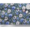 thumbnail image 2 of Soimoi Viscose Chiffon Fabric Leaves & Anemone Floral Printed Craft Fabric by the Yard 42 Inch Wide, 2 of 5