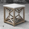 thumbnail image 2 of Bowery Hill 22" Square Stone Top End Table in Ivory and Oatmeal, 2 of 7