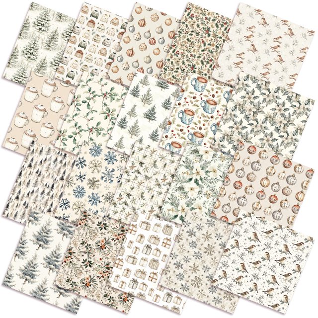 Paquetes de telas FuWeave Boho Navidad 25,4 x 25,4 cm 60 piezas