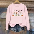 thumbnail image 5 of Deals,GA WEIHUA Women Halloween Pumpkin Shirts Funny Dog Ghost Graphic Sweatshirt Cute Spooky Season Party Fake Two Piece Sweater Fall Pullover Top 2024 Trendy,Pink,XXL, 5 of 5
