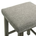 thumbnail image 4 of 25 Inch Wooden Bar Stool with Fabric Seat, Set of 2, Gray, 4 of 5